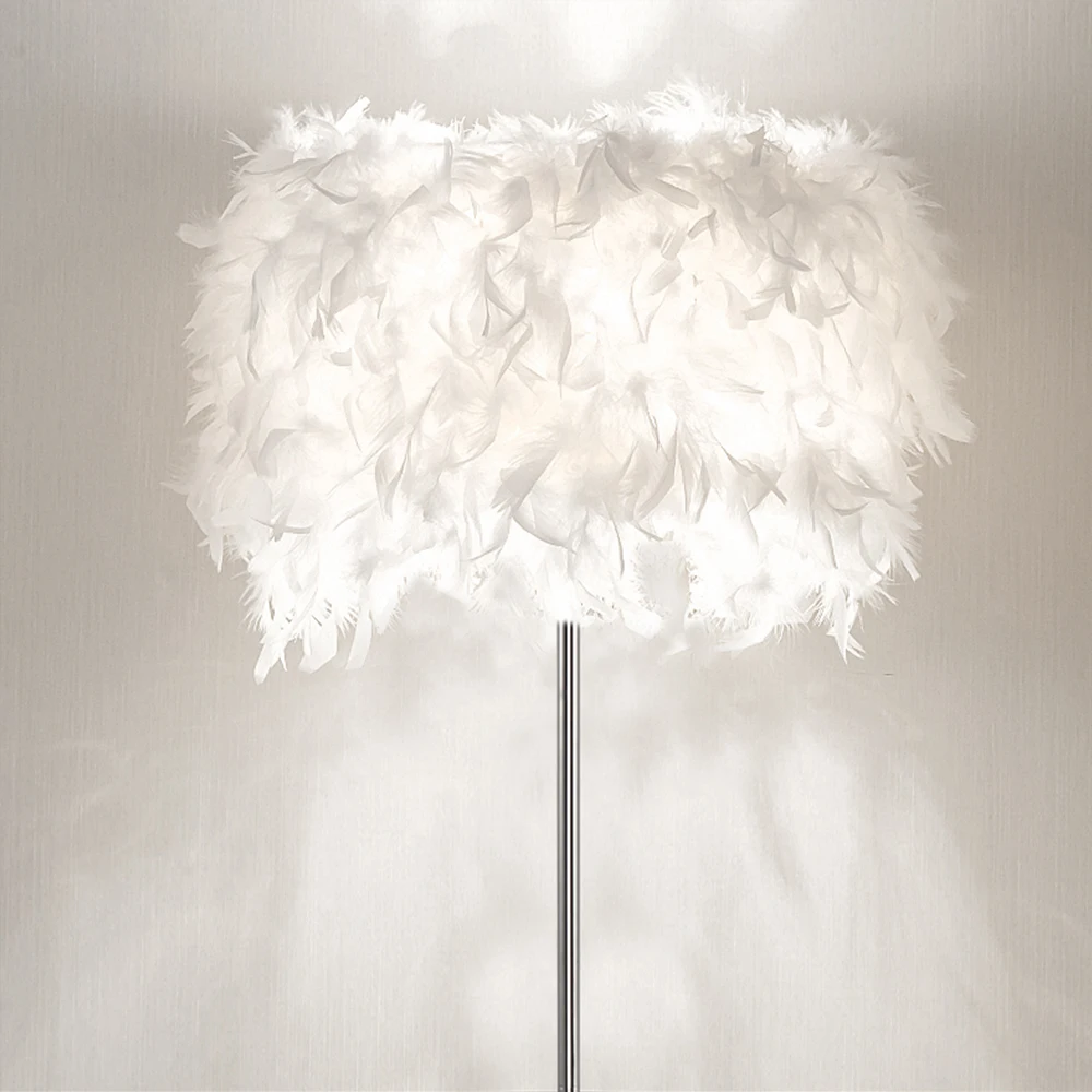 Elinkume современный светодиодный романтическое перо дизайн гостиной торшер перо посадочная фара белый E27 110V 220V стенд Декор лампы