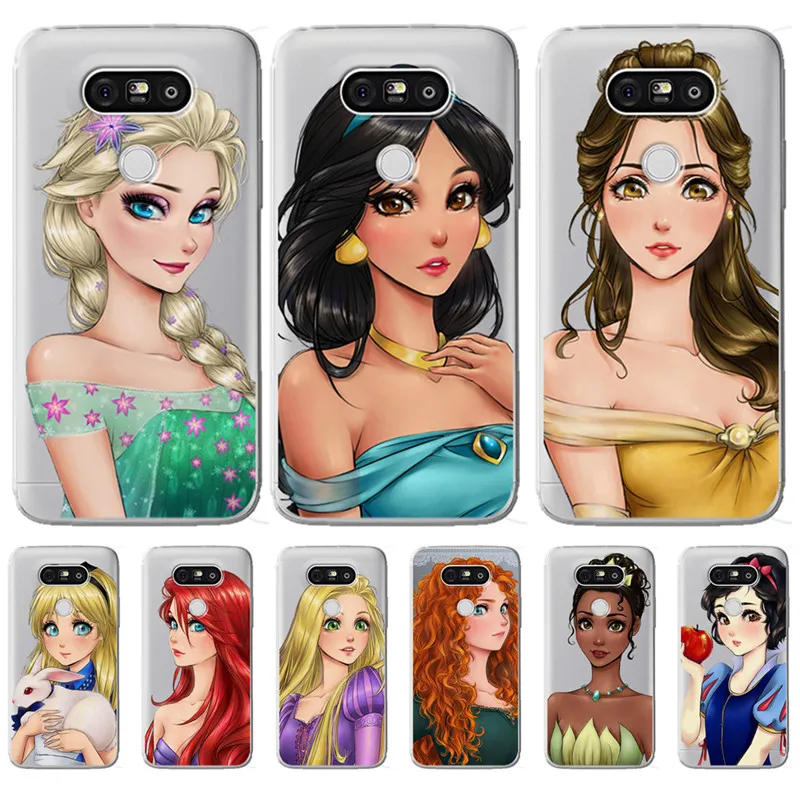 

Luxury Queen Princess For LG G 4 5 6 Q 6 8 K 4 7 8 10 2017 X power 2 screen phone Case Cover Funda Coque Capinha Etui cartoon