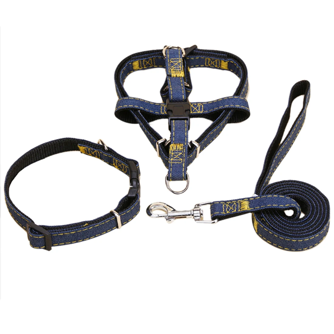 PETFORU Adjustable Dog Leash Set Collar Leash Harness Combo Set for
