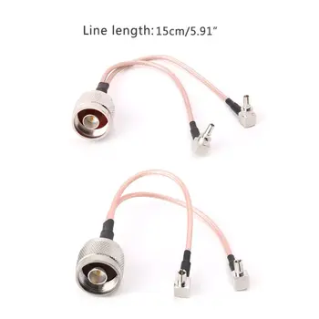 

N male to 2 X TS9/CRC9 Male Connector antenna cable Splitter Combiner Y type Cable Pigtail RG316 15CM for HUAWEI 3G/4G modem