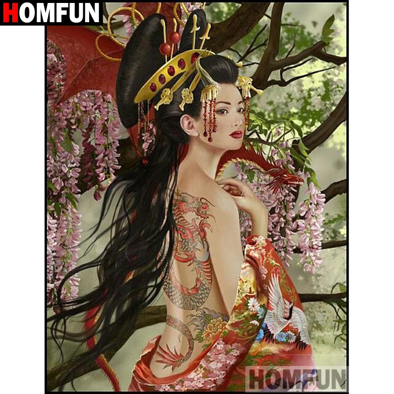 

HOMFUN Full Square/Round Drill 5D DIY Diamond Painting "beauty" 3D Embroidery Cross Stitch 5D Home Decor Gift A15625