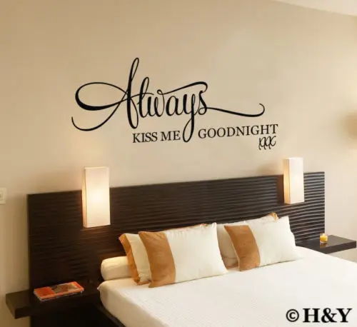 Always Kiss Me Goodnight Wall Art wall sticker wind quotes promotion-shop for promotional wall Always Kiss Me Goodnight Wall Art wall sticker wind quotes promotion-shop for promotional wall