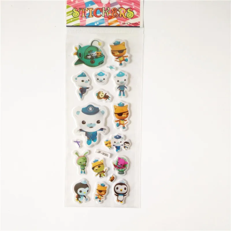 6 sheets 3D Octonauts Puffy Stickers Scrapbooking Luggage Laptop Bubble Stickers Emoji Reward Kid Children Toys Factory sale