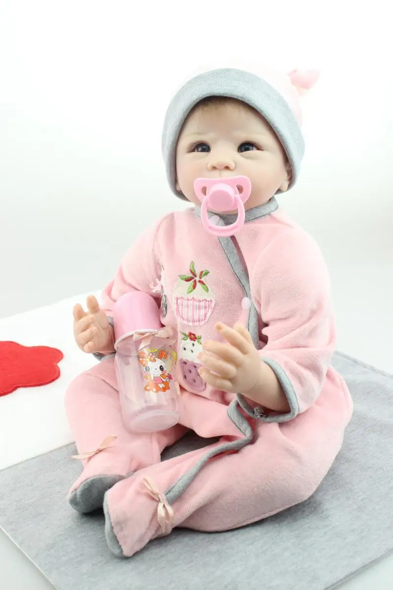 Новинка 55 см мягкая силиконовая кукла Reborn Baby 2" Девочка Brinquedos кукла dink реалистичные Новорожденные игрушки