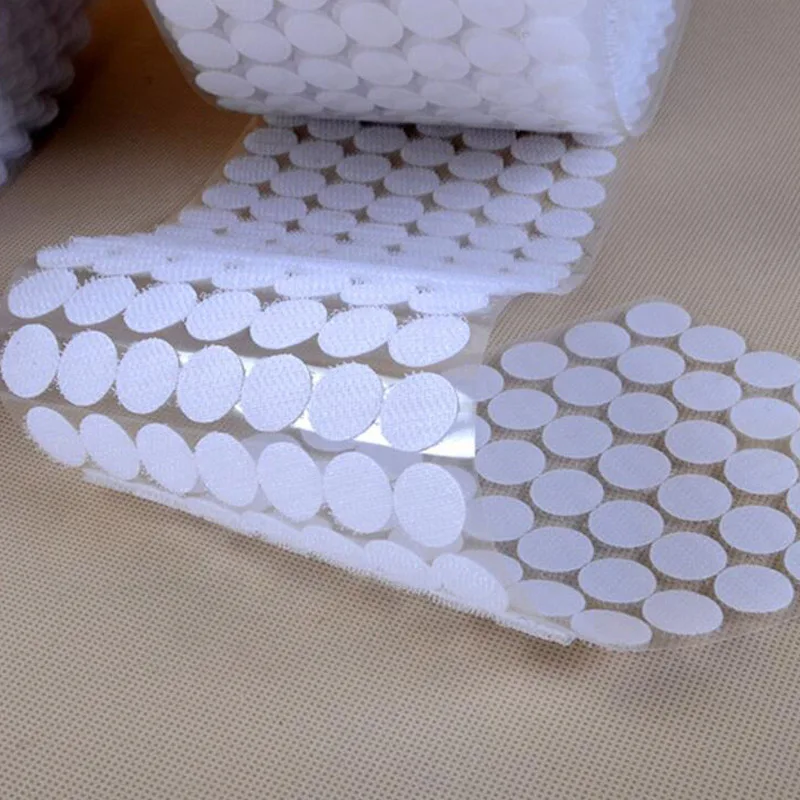

50 Pairs Round Double Side Sticker Self Adhesive Fastener Tape Hook Loop Nylon Table Chair Feet With Glue Disks Magic Adhesive