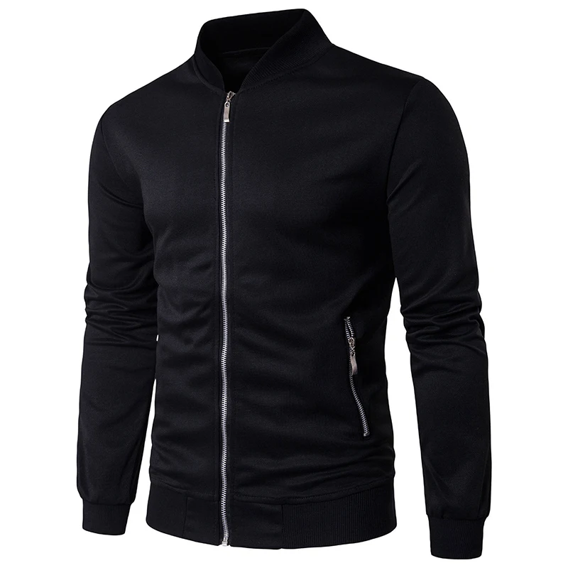 

Men's solid Casual Jacket Tops Outwear 2017 Autumn and winter Men personality stand collar long sleeve Clothing Jackets size 3XL