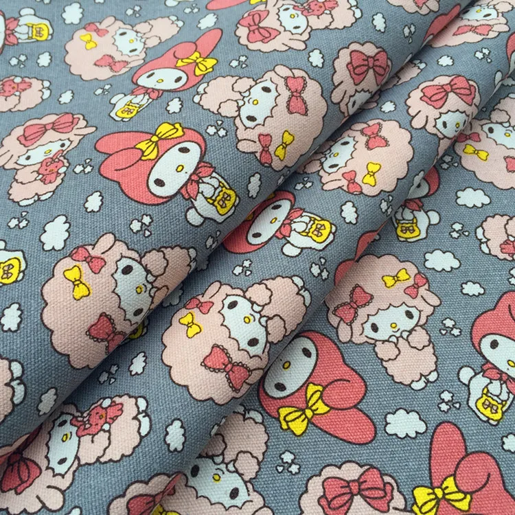

90*145cm Patchwork Canvas Fabric Cartoon Girls Fabric For Tissue Kids Home Textile School Bag For Sewing