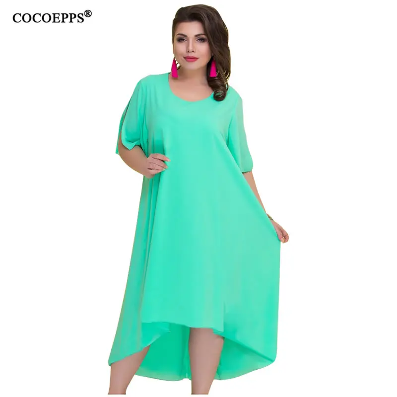 

COCOEPPS Casual Loose Plus Size Summer Dresses Women 2019 Irregular Long Dress Big Size Vintage Dress Large Sizes Vestidos 6XL