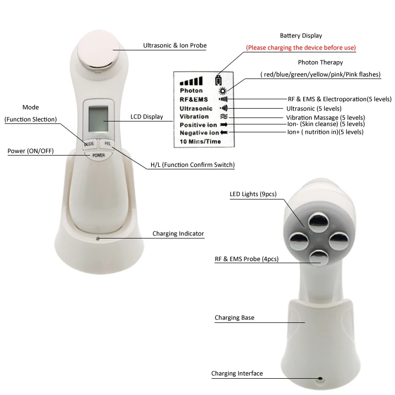 led photon rf facemassager 1