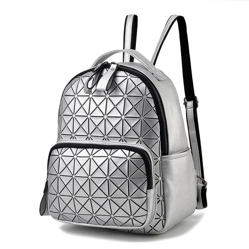 

Women Backpack Shoulder Bag Fashion Lingge Mini leisure package High - grade PU embossed matrix plating film process