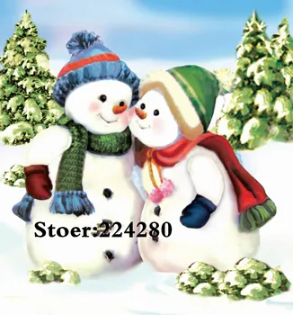 

Needlework,Cross stitch,14CT Unprinted Snowman cartoon winter snow for Embroidery kit Art Cross-Stitching,DIY Handmade decor