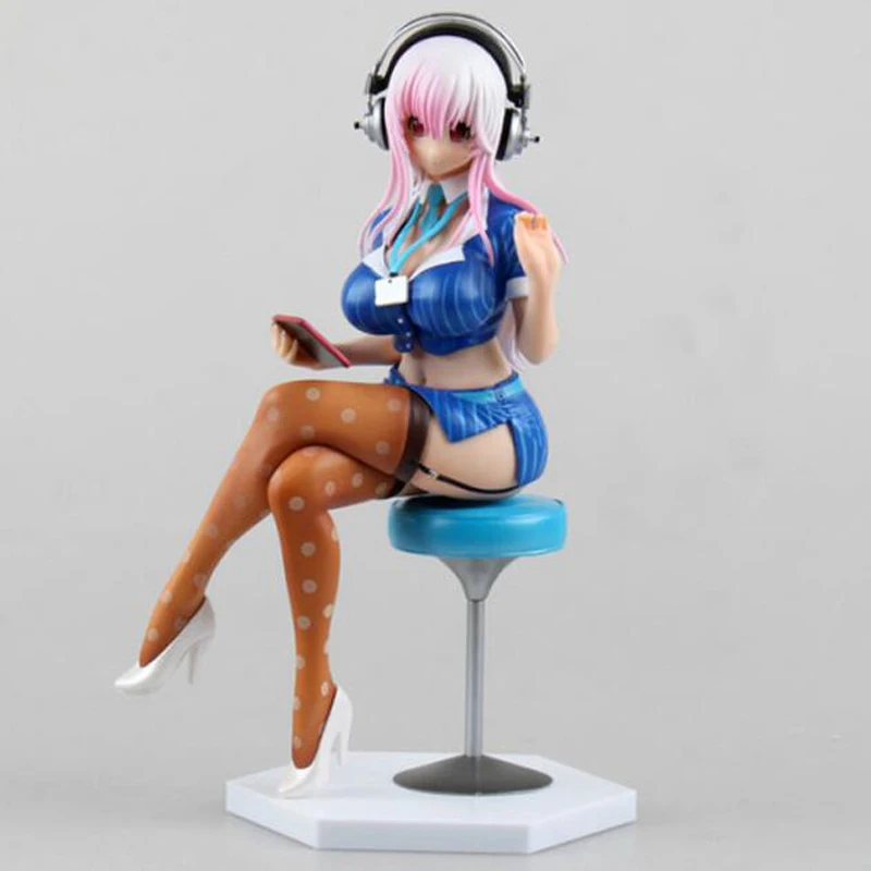 

Anime Sexy girl action figure Super Sonico model 20cm PVC toys sitting version christmas toys figure doll gift