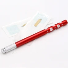 Red caneta tatuagem permanent makeup pen manual tebori microblading font b sobrancelhas b font tattoo pen