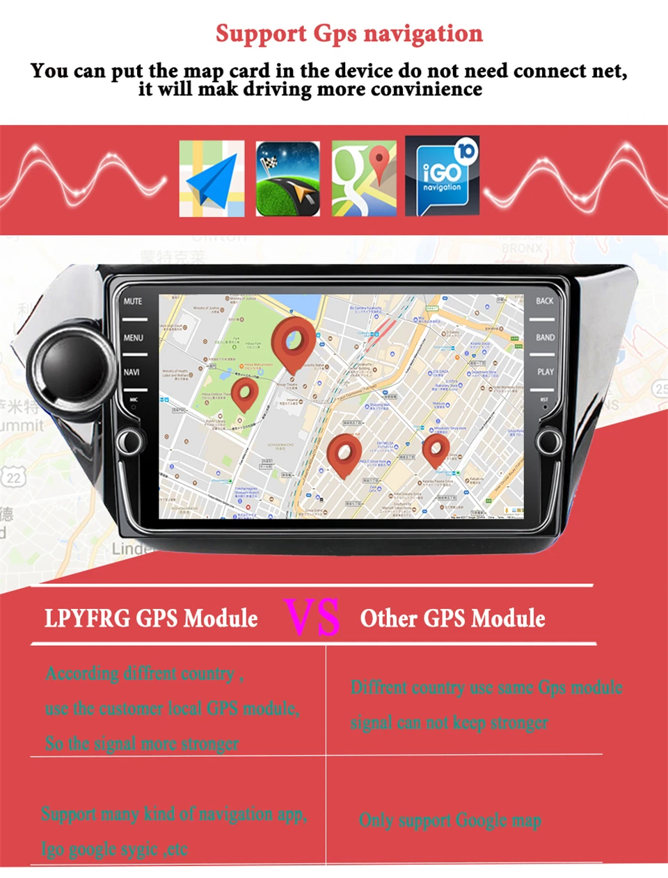 Best 8" Carplay 4G RAM Android 9.1 CAR Radio GPS Navigation For KIA RIO K2 2010 2011 2012 2013 2014 2015 Car DVD Player Octa Core 6