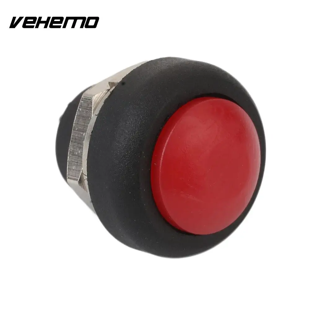 

Vehemo Stainless Steel with Gasket Momontary Push Button on OFF Boat Button Switch Dashboard Automobile Electric Car