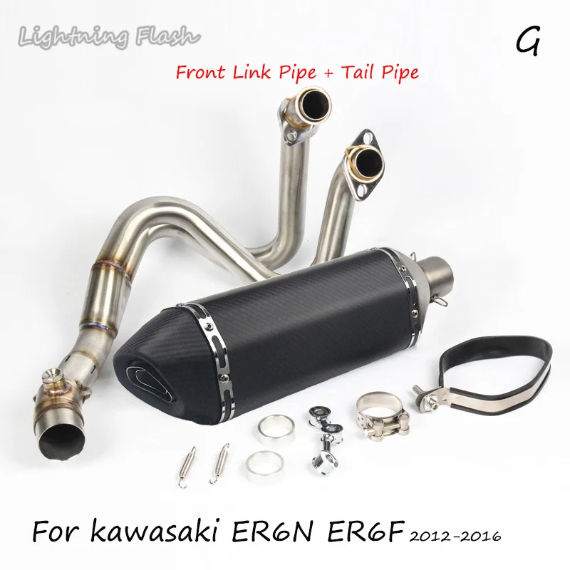 Для Kawasaki ER6N ER6F Ninja 650R 650F 51 мм мотоцикл полная система выхлопная труба+ передняя Соединительная труба скольжения 2012