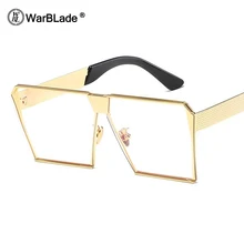 Квадратные хип-хоп очки прозрачные солнцезащитные очки мужские и женские Зеркальные Солнцезащитные очки женские плоские негабаритные прозрачные очки 283