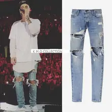 Mens Jumpsuit Designer RedLine Rock Star Justin Bieber Kanye West Skinny Ripped Denim Designer Jeans High