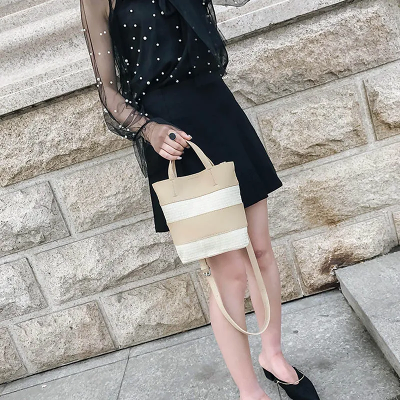 Summer Fashion Women Panelled Straw Bags INS Popular Female Beach Casual Handbag Ladies Exquisite Weave Shoulder Bag Tote SS3397 (11)