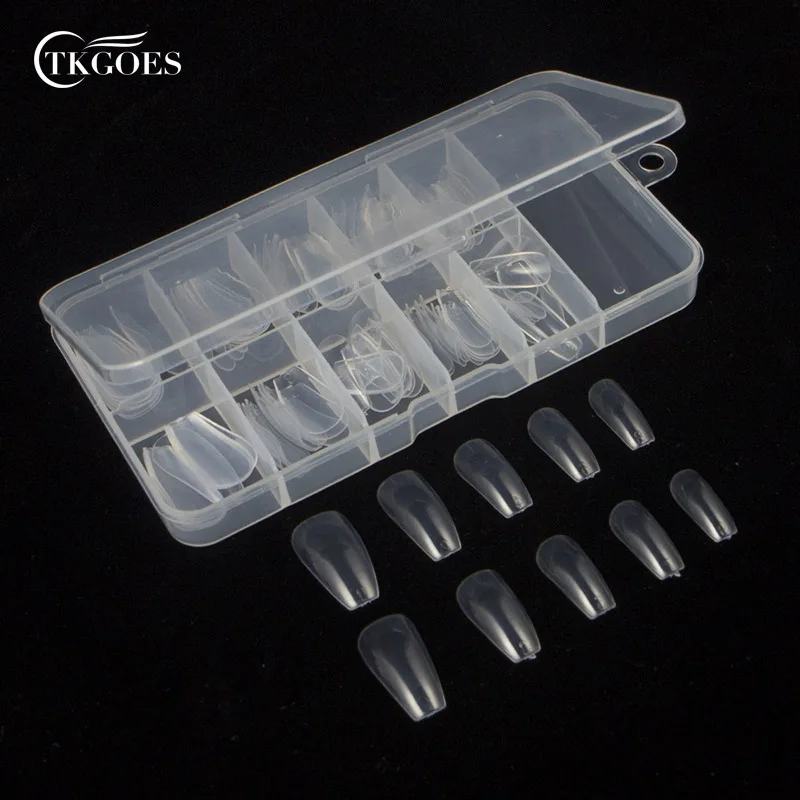 

100pcs/box Ballerina Nails Full Artificial Fake Nail Tips Normal Sizes Coffin False Nails Art Tips DIY Salon For Finger