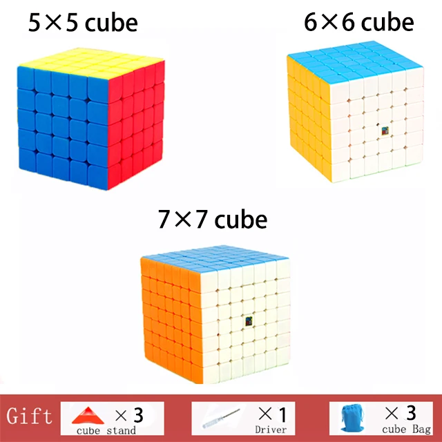 MOYO warrior 2x2x2 3x3x3 4x4x4 5x5x5 6x6x6 7x7x7 Волшебные кубики детские игрушки скоростные Пазлы куб для обучения наклейки меньше магические игрушки - Цвет: 5-6-7