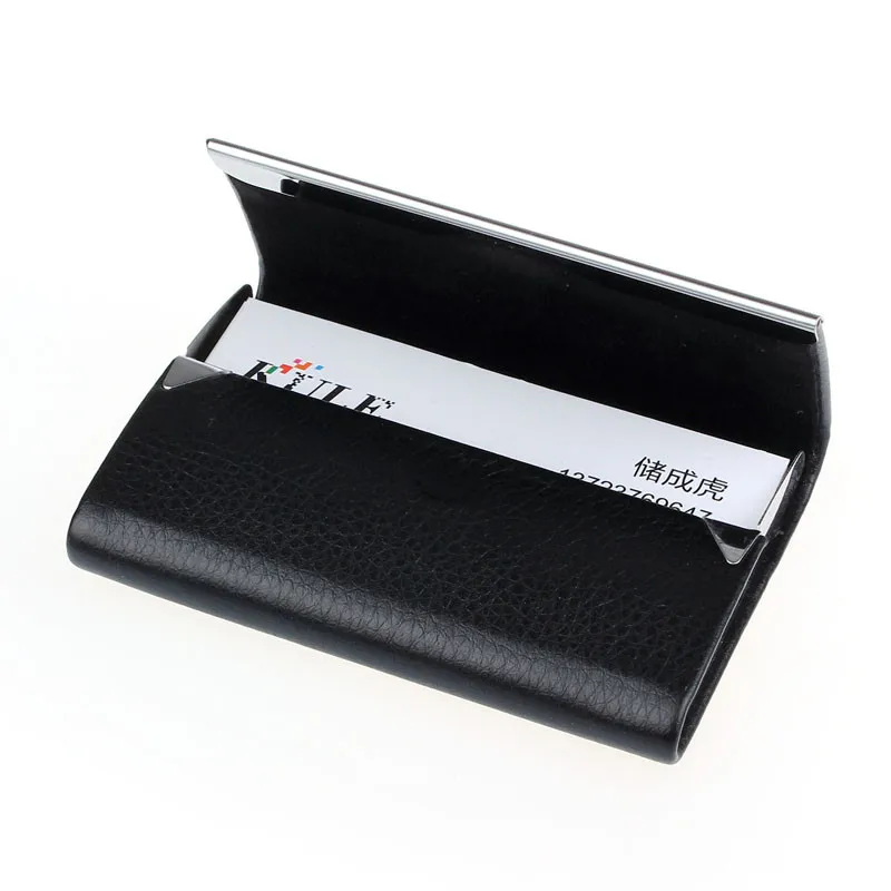 

New Leather Business Credit Card Name Id Card Holder Case Wallet Box Dedicated Antimagnetic Soft Wallet Cover Man Wallet Card