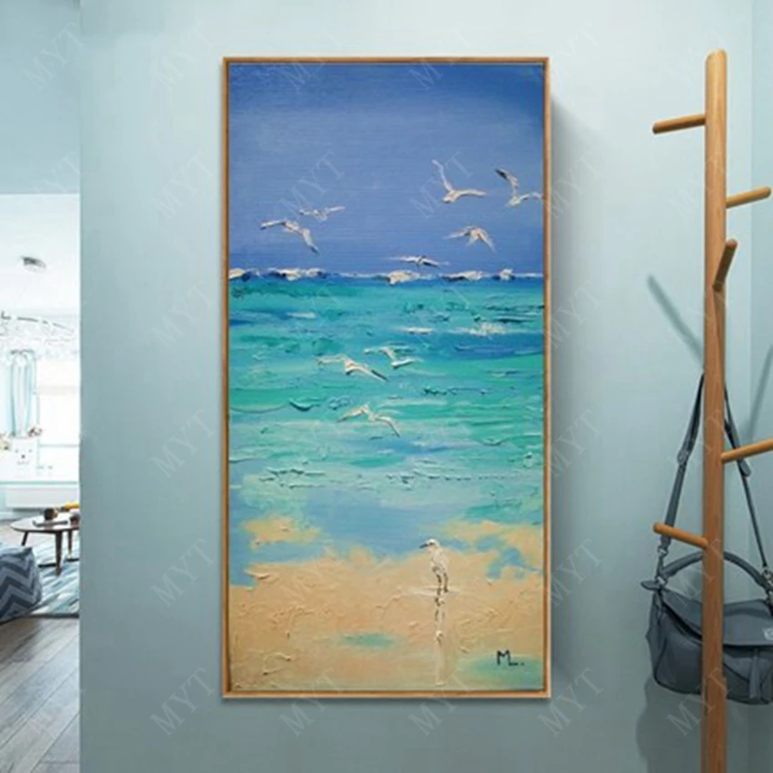 

Seagull Flying In The Blue Sky Oil Painting On The Wall Art On Canvas Abstract Modern Art Picture For Living Room Cuadros Decor