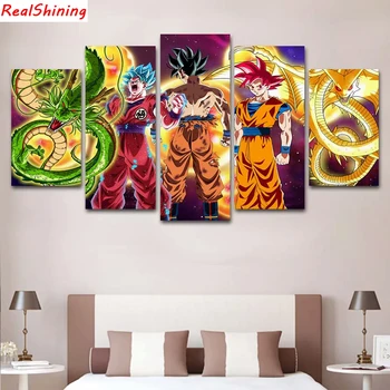 

5pcs diy Diamond Painting Cross Stitch Dragon ball full square Diamond Mosaic beaded Embroidery Rhinestones H1364