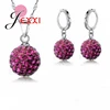 ¡Nuevo! ¡Precio al por mayor! ¡Plata de Ley 925 auténtica! Collar con colgante de bolas de cristales, pendientes, juegos de joyas para mujer y Niña ► Foto 1/6