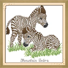 Amor eterno da zebra Do Bebê Chinês cross stitch kits algodão Ecológico carimbado impresso 11CT DIY decorações do ano novo para casa(China)