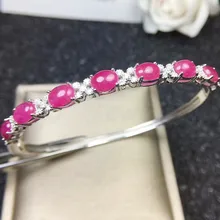 Рубиновый браслет 5*7 мм 1ct* 7 шт. драгоценный камень натуральный синий лунный камень 925 серебро ювелирные украшения# SL18062201