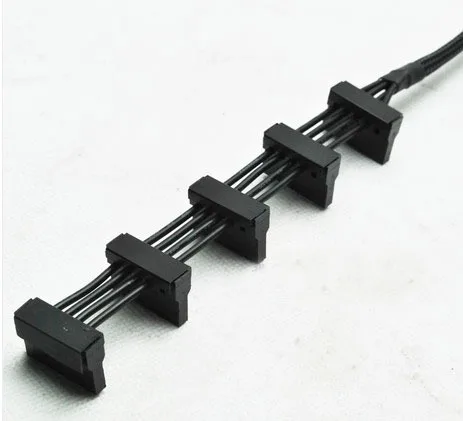 15.7 بوصة PC DIY ATX 4Pin 4 P IDE موليكس إلى 5 SATA المسلسل ATA الطاقة كابل إمداد الطاقة الحبل 18AWG سلك