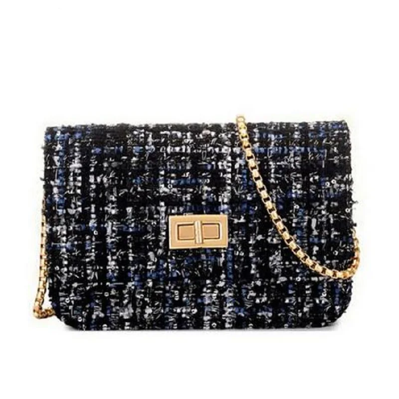 

Women's Wool Messenger Bags Ladies Small Chain Shoulder Bags Crossbody Bag High Quality