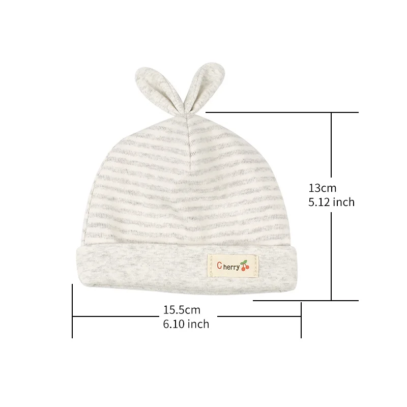 Cotton Striped Newborn Baby Hat Rabbit Ears Infant Tire Hat Baby Boys Girls Beanie Hat Soft Cute Hat Spring Baby Boys Clothing (4)