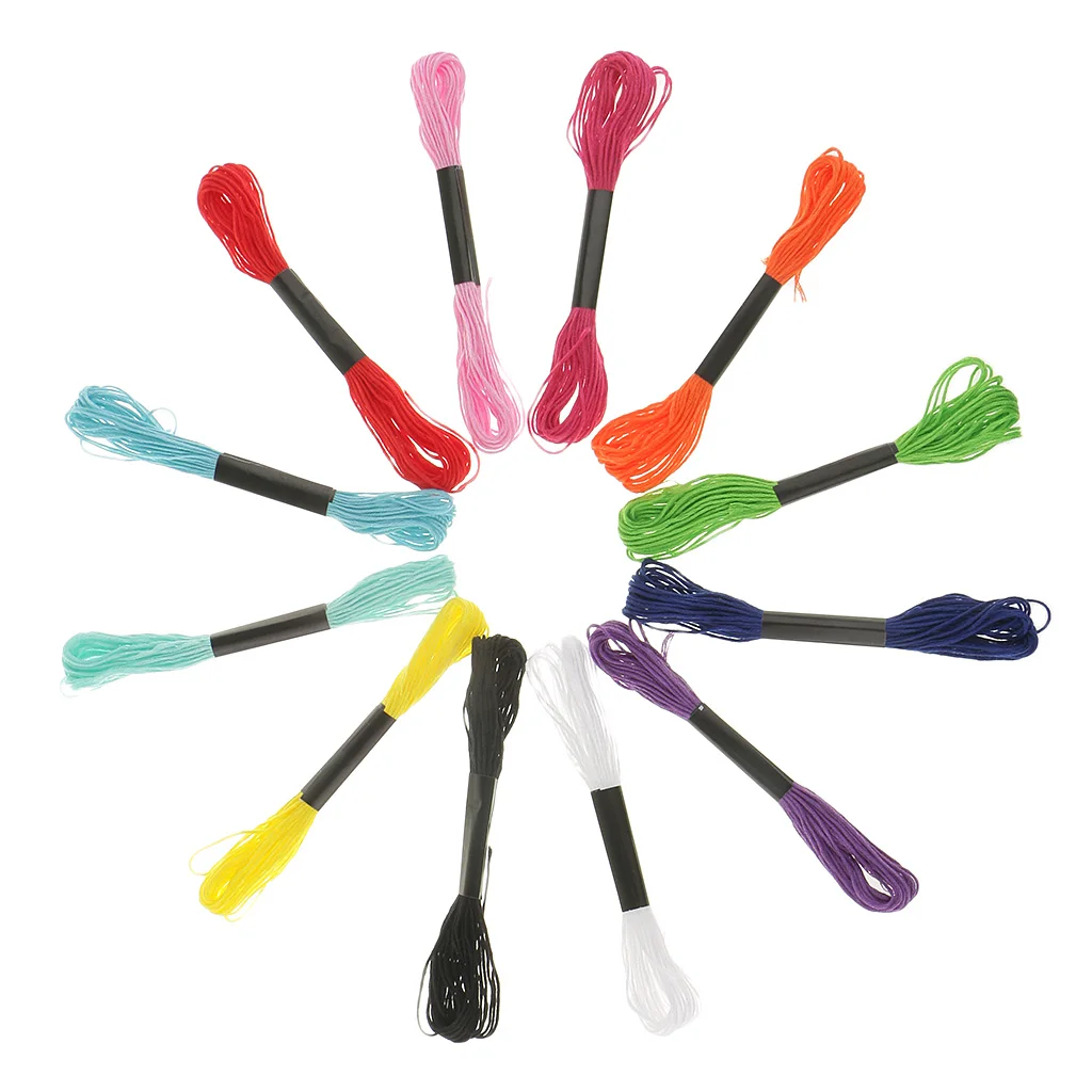 12 Pieces Colorful Embroidery Cross Stitch Threads for Friendship Bracelets String 12 Pieces Colorful Embroidery Cross Stitch Threads for Friendship Bracelets String
