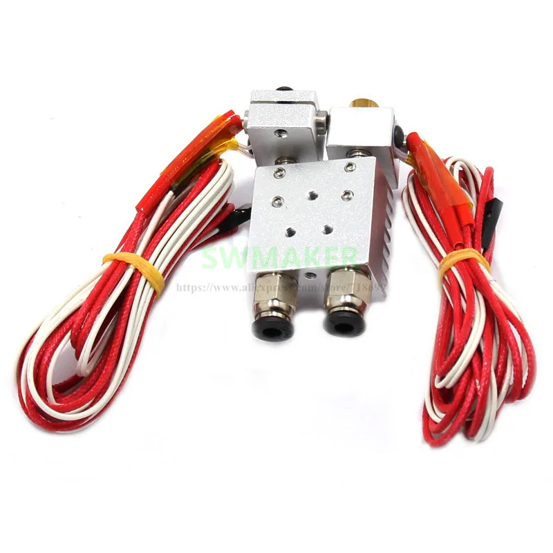 Hotend Silver Chimera набор hotend для экструзии V6 с двойной головкой j-Head 0 4 мм сопло 3D