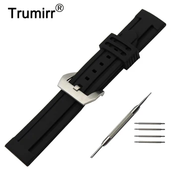 

22mm Silicone Rubber Watch Band for Samsung Gear S3 Classic / Frontier Stainless Steel Pre-v Buckle Strap Wrist Belt Bracelet