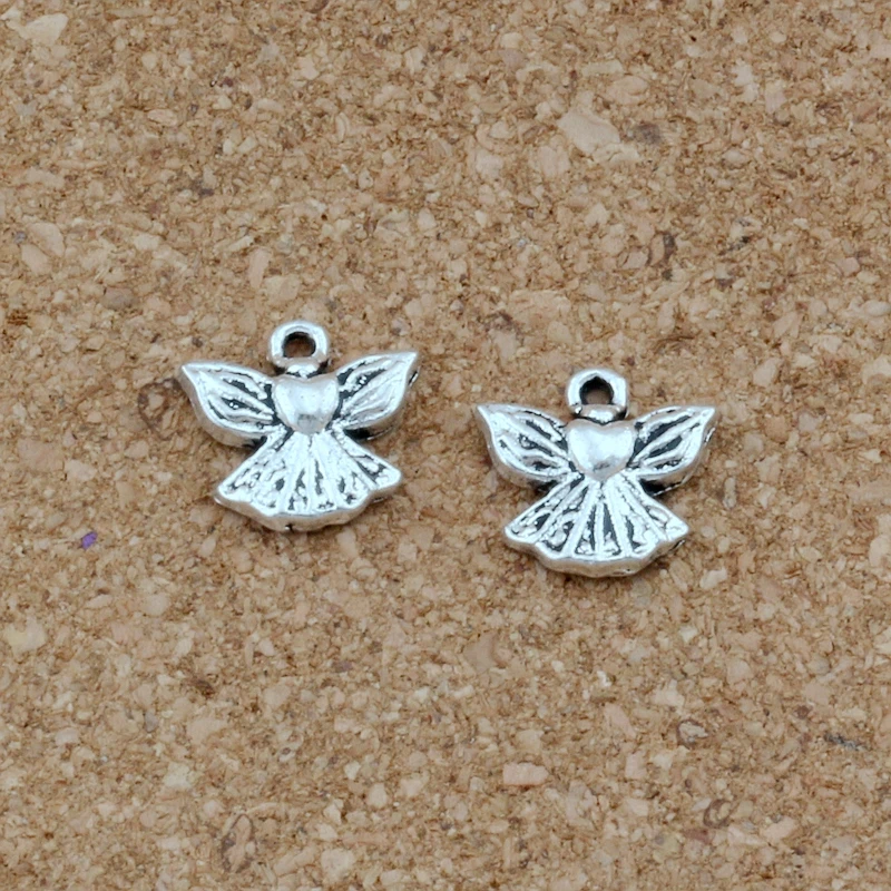 

25pcs Cute little angel charm Pendants Antique silver Fashion Jewelry DIY Fit Bracelets Necklace 12.5x11.8mm A-502