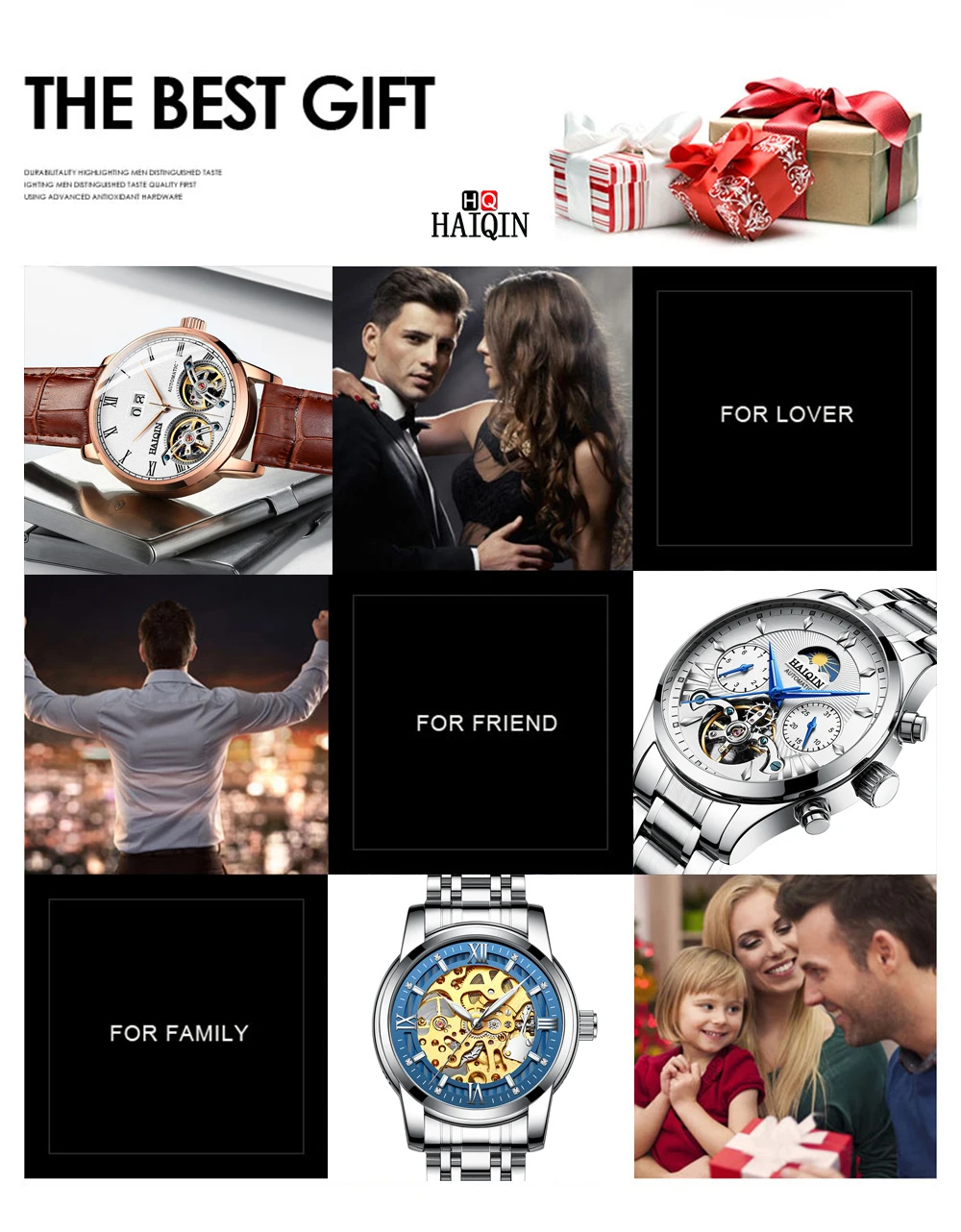 HAIQIN мужские часы, мужские часы, Топ бренд, роскошные часы, мужские спортивные водонепроницаемые Модные деловые военные часы, Relogio Masculino