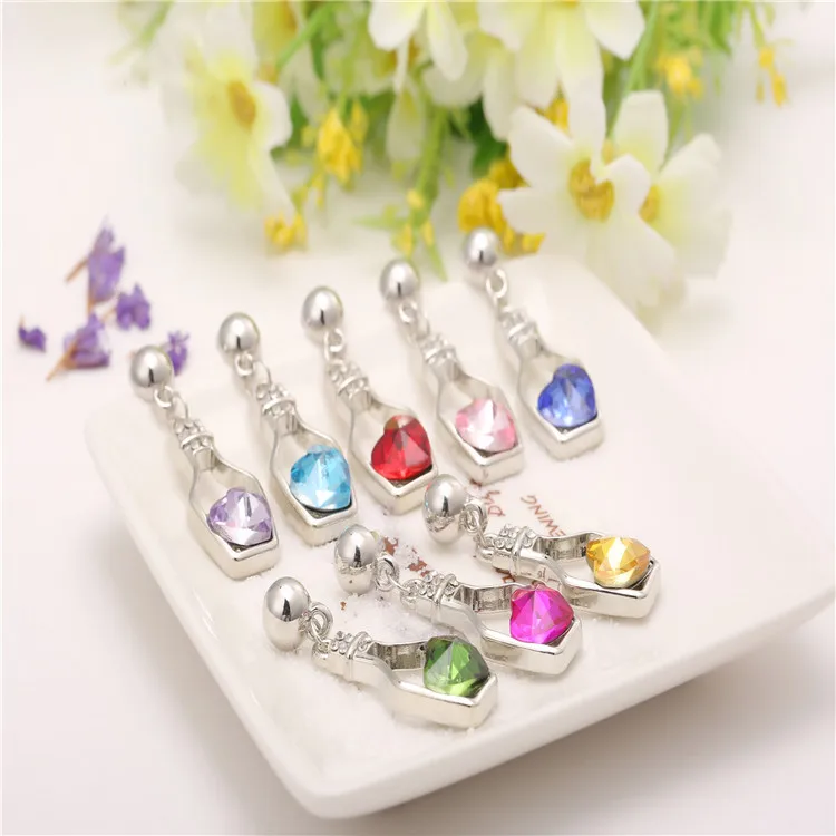 

Crystal Heart silver Necklace Women Ladies Popular Necklace Pendants Love Drift Bottles gift for Girl Retro Chokers NEC 180