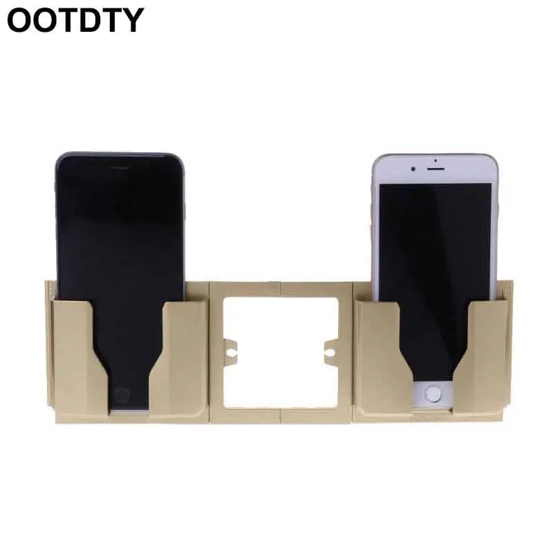 

Socket Wall Phone Holder Bracket Dual Mobile Charging Charger Stand Mount Home Shelf Stand Mount Support Charging Storage Box