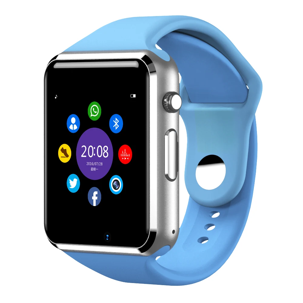 Умные часы SENBONO с Bluetooth, шагомер, монитор сна, оповещение, SMS, напоминание о звонке, часы с сенсорным экраном, умные часы для Andorid - Цвет: Blue