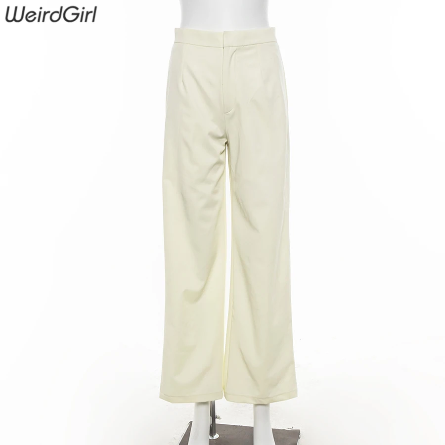 Weirdgirl women wide leg pants casual fashion elegant high waist zipper loose streetwear going out lady office full spring new Weirdgirl women wide leg pants casual fashion elegant high waist zipper loose streetwear going out lady office full spring new