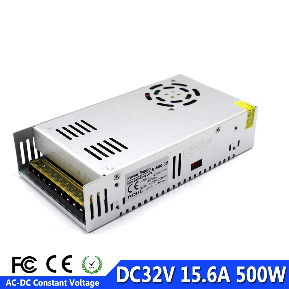 Переменный источник питания DC32V 15.6A 500 Вт светодиодный трансформатор драйвера 220В