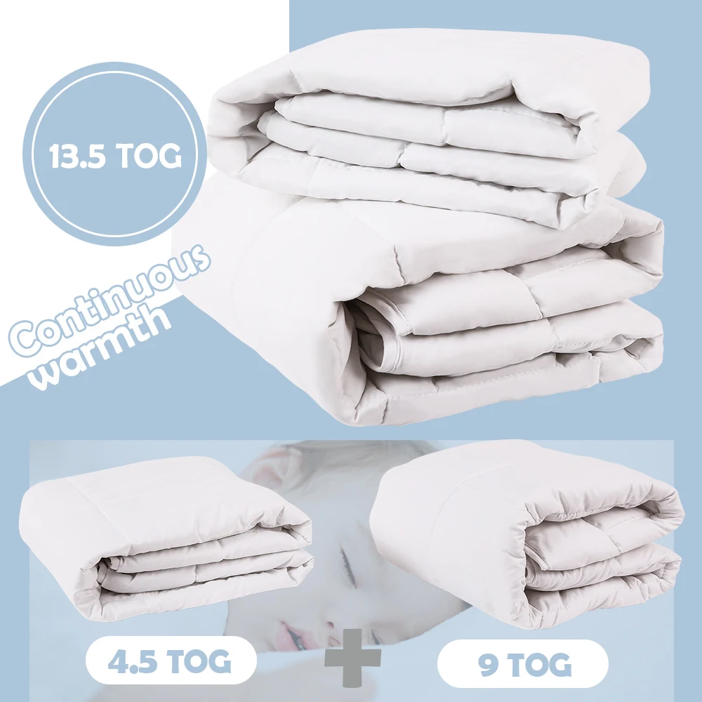 I-baby Baby 4 сезона Duo duvets набор, Oeko Tex Certified, включает 1 шт. 4,5 TOG на весну лето и 1 шт. одеяло 9 TOG на осень