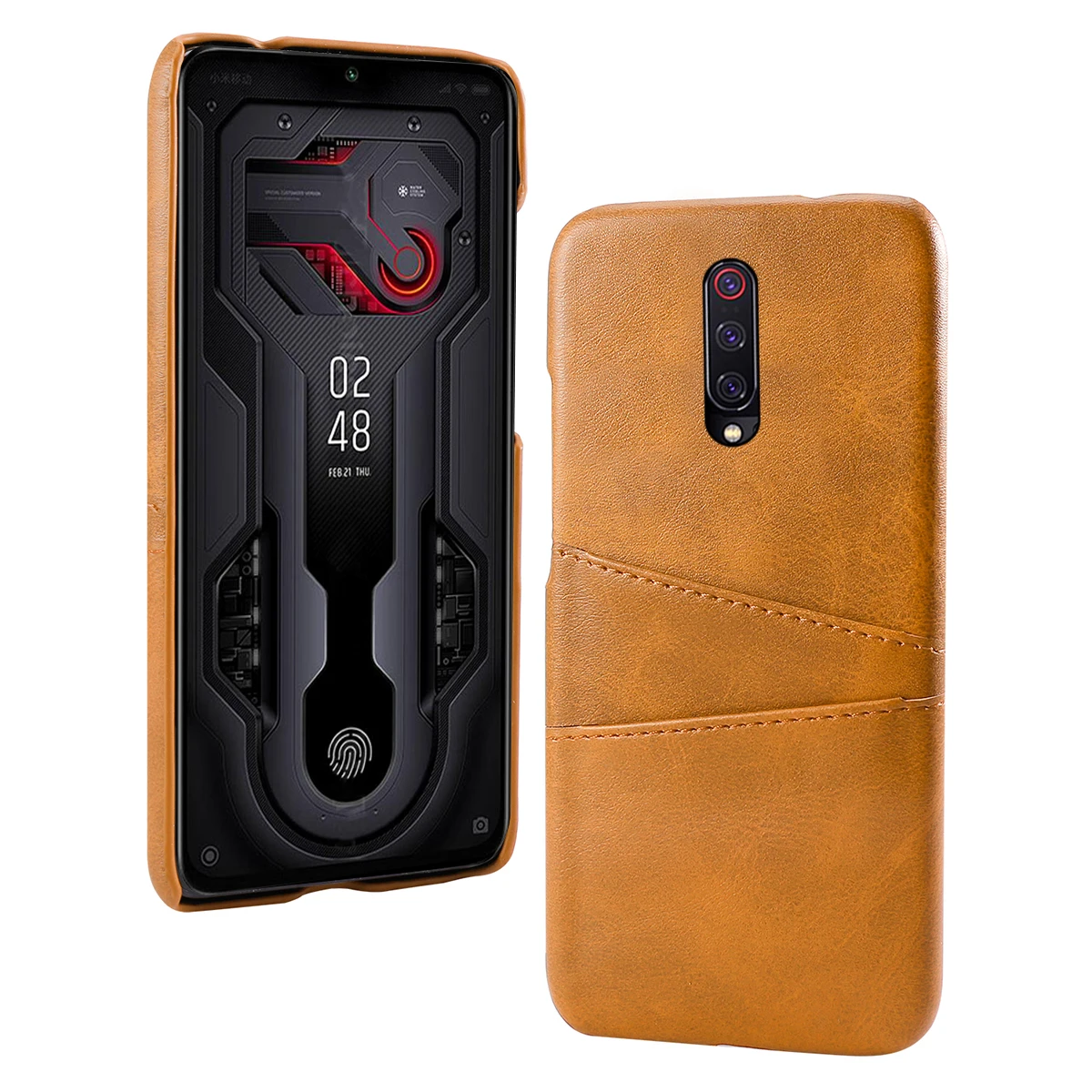 

For Xiaomi Mi 9T Mi 9T Pro Case Retro Calf Grain PU Leather Anti-Scratch Hard PC Back Cover for Xiaomi Mi9T Case Card Holders