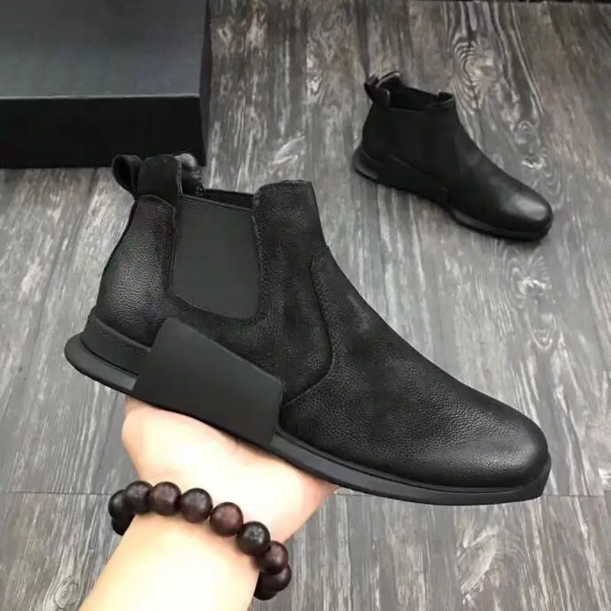 Alta Negro Genuino 2018 Zapatos Del Pie Dedo Otoño E Invierno Causales Calidad Cuero Cómodo Redondo r1Hqnr6