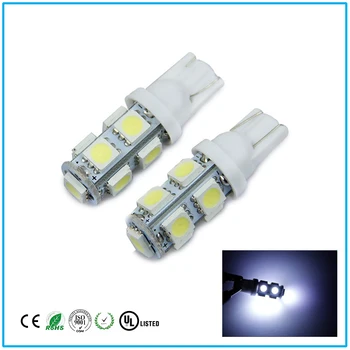 

10pcs t10 bulb socket 5050 9SMD 194 168 W5W is car-styling external lights license plate light dc 12V