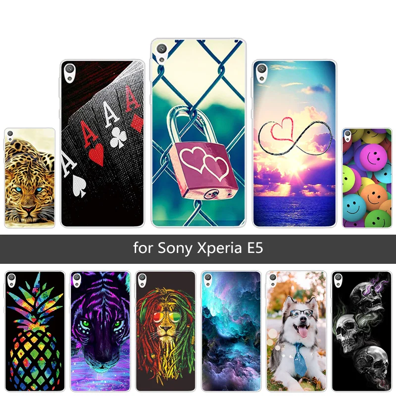 5 0 дюйма для Sony Xperia E5 f3311 f3313 чехлы телефонов с животными мягкий силиконовый