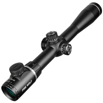 

FIRE WOLF Tactical Hunting 6-24X40 Red Green Cross Riflescope Glass Reticle Turrets Lock Reset Optical Rifle Scope
